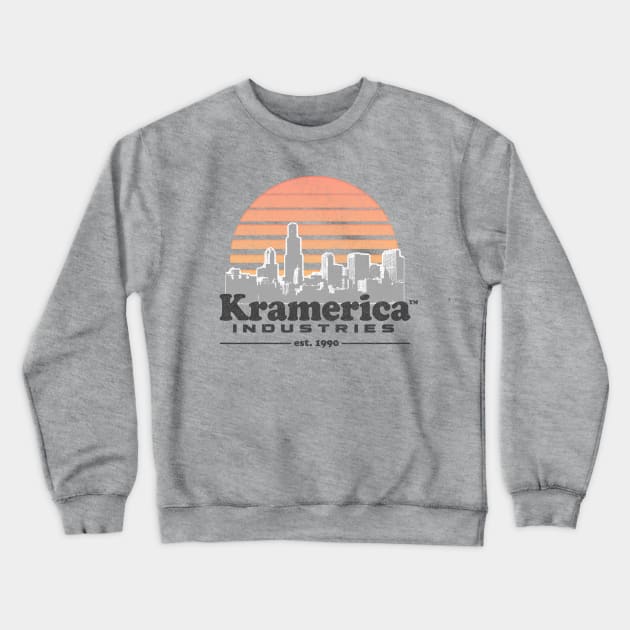Kramerica Industries / Faded (Black) 90s Style Logo Original Design Crewneck Sweatshirt by DankFutura